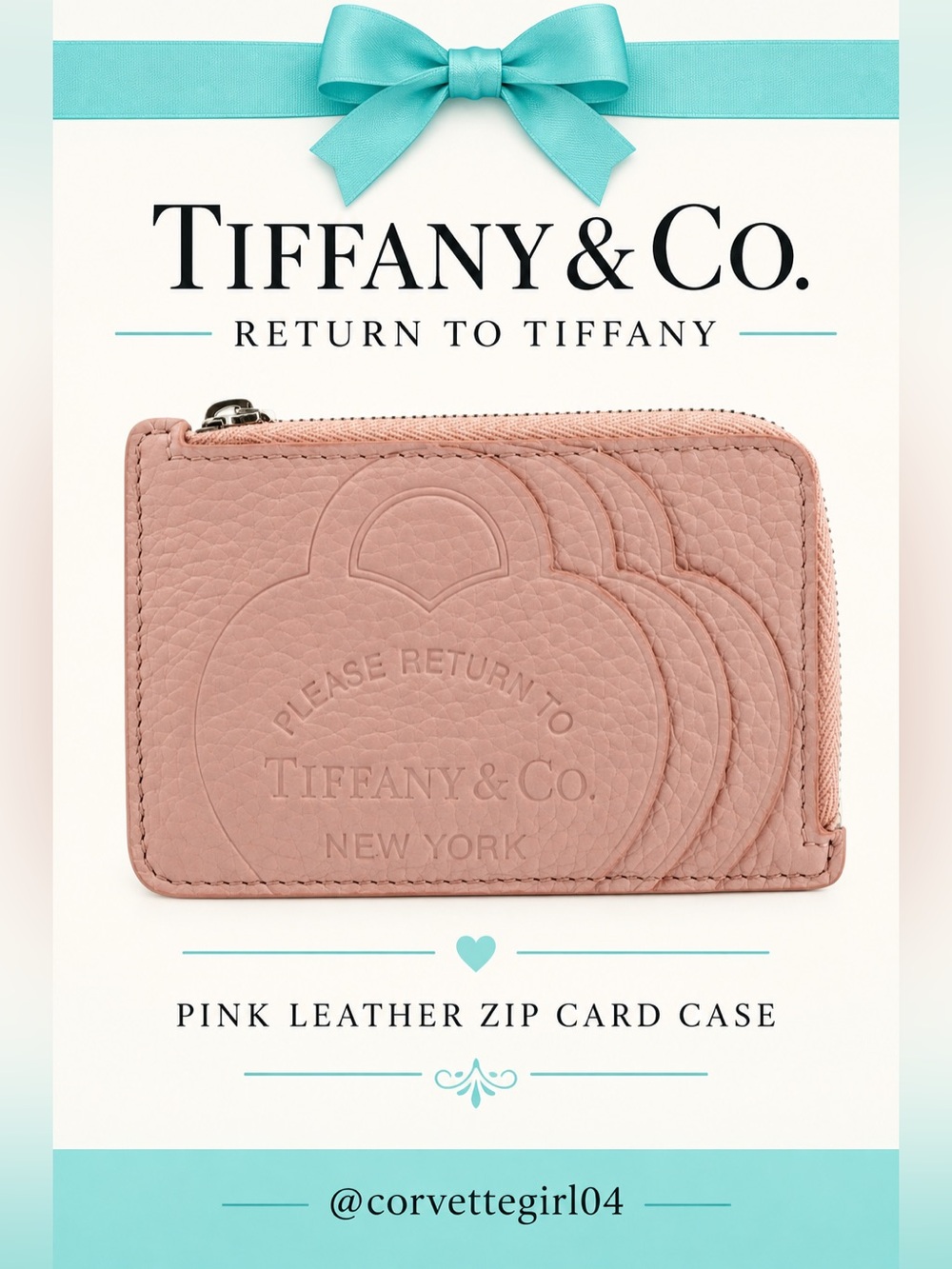 Tiffany & Co. Pink Leather Card Holder